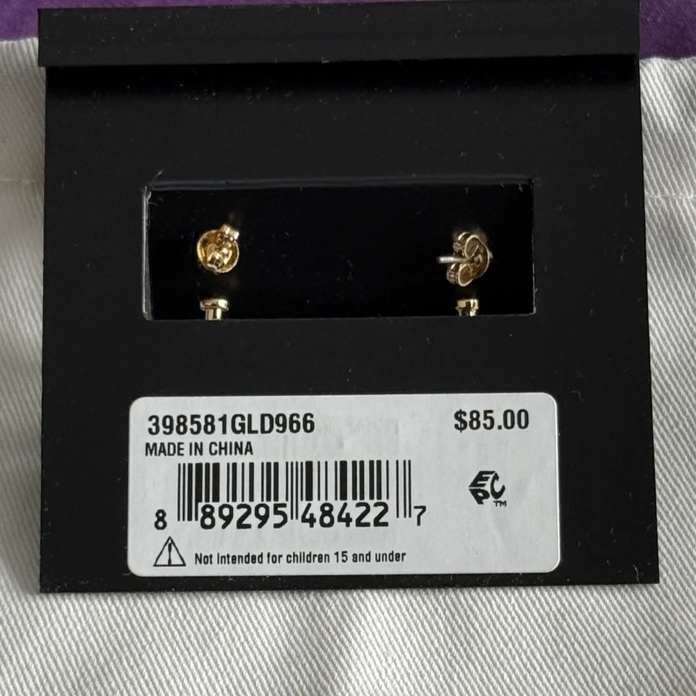 Coach Gold Dinosaur Earrings - Picture 3 of 3